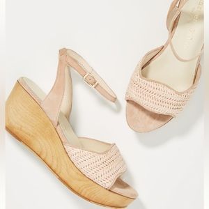 Anthropologie wooden wedge sandals